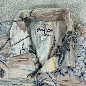 Greg Noll Surfboards Hawaiian Shirt Palm Tree Print Button Up Mens Small LMT EDT